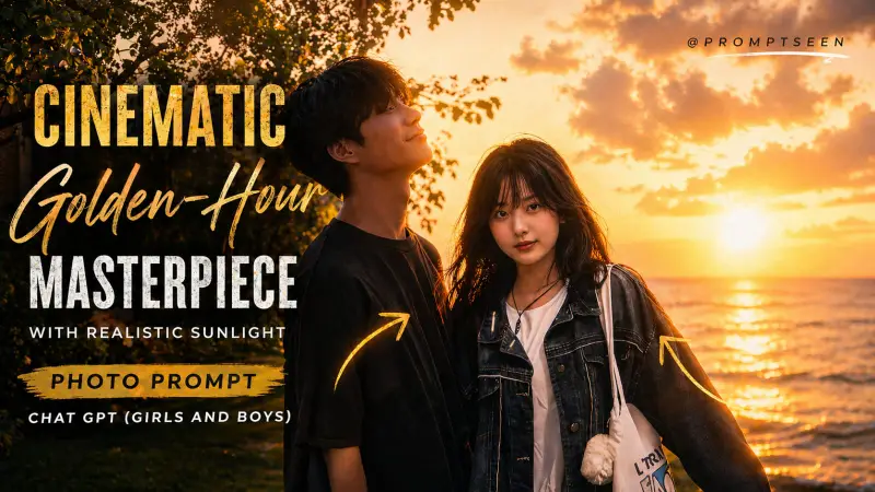 Viral Cinematic Golden Hour Lens Flare AI Photo Prompts: Generate Realistic Sunlight Edits